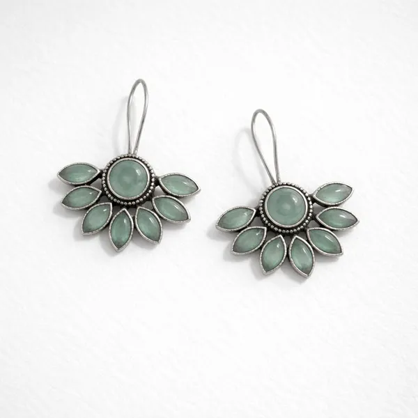 Sea_Green_Brass_Oxidised_Marquise_Floral_Drop_Earrings_For_Women