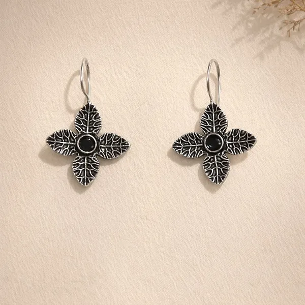 Black_Onyx_Blossom_Oxidised_Silver_Floral_Drop_Earrings_Brass_Drops_And_Danglers