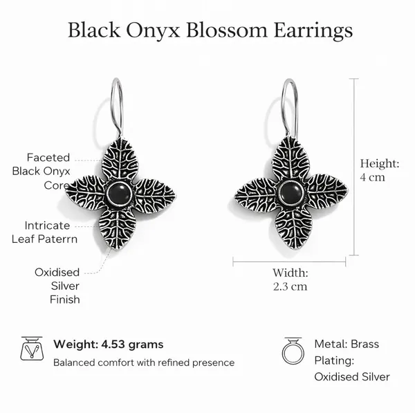 Black_Onyx_Blossom_Oxidised_Silver_Floral_Drop_Earrings_Brass_Drops_And_Danglers
