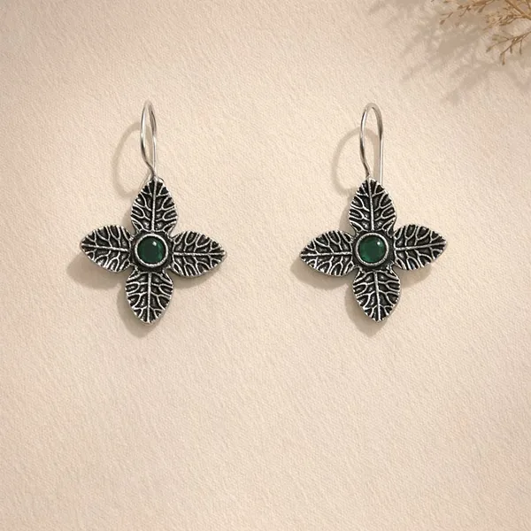 Green_Emerald_Blossom_Oxidised_Floral_Drop_Earrings_Brass_Drops_And_Danglers