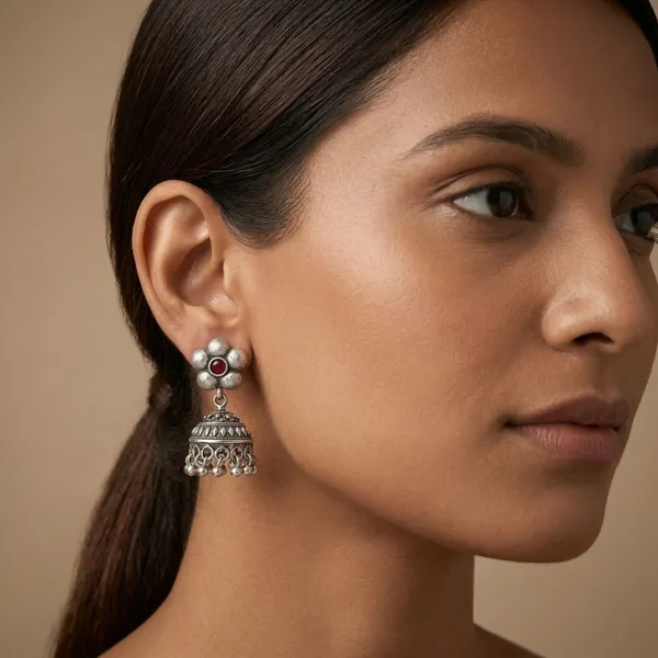 Red_Brass_Oxidised_Floral_Jhumka_Earrings_For_Women