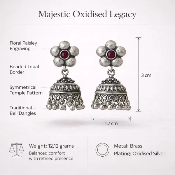 Red_Brass_Oxidised_Floral_Jhumka_Earrings_For_Women