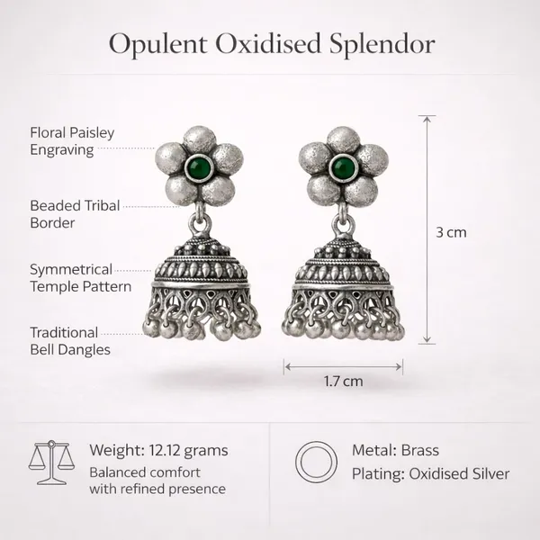 Green_Stone_Brass_Oxidised_Floral_Jhumka_Earrings_For_Women