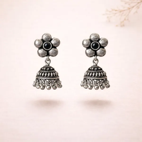 Black_Brass_Oxidised_Floral_Jhumka_Earrings_For_Women