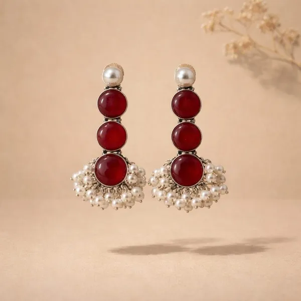 Red_And_White_Traditional_Ruby_Pearl_Cluster_Drop_Earrings_Brass_Drops_And_Danglers_Plug_Earring