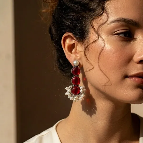 Red_And_White_Traditional_Ruby_Pearl_Cluster_Drop_Earrings_Brass_Drops_And_Danglers_Plug_Earring