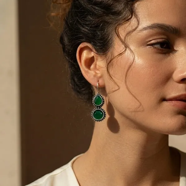 Green_Brass_Oxidised_Teardrop_Stone_Dangle_Earrings_For_Women