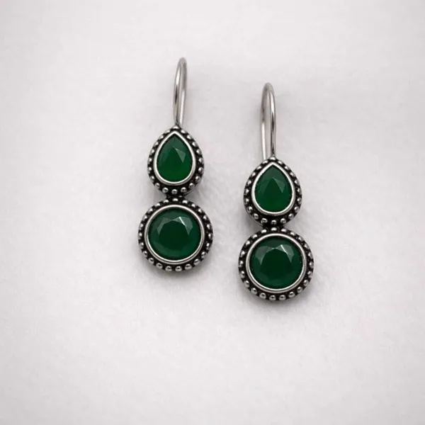Green_Brass_Oxidised_Teardrop_Stone_Dangle_Earrings_For_Women