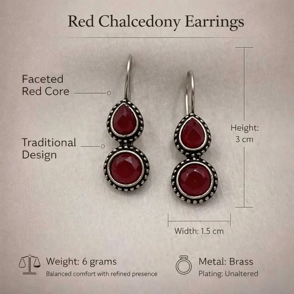 Red_Chalcedony_Brass_Oxidised_Teardrop_Dangler_Earrings_For_Women