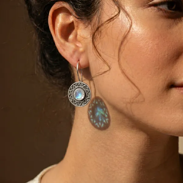 White_Moonstone_Brass_Oxidised_Geometric_Drop_Earrings_For_Women
