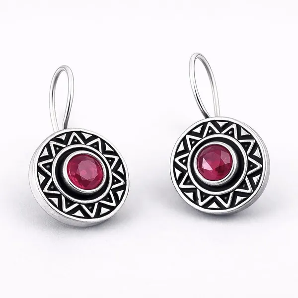 Red_Ruby_Brass_Oxidised_Geometric_Drop_Earrings_For_Women
