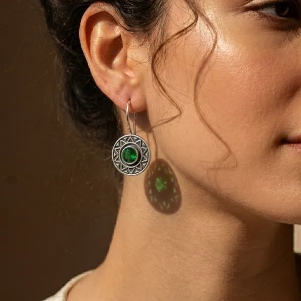 Green_Emerald_Brass_Oxidised_Geometric_Drop_Earrings_For_Women