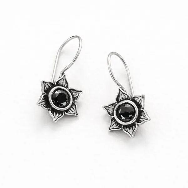 Black_Brass_Oxidised_Floral_Star_Stone_Drop_Earrings_For_Women_(Set_Of_6)
