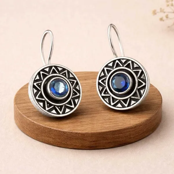 Blue_Brass_Geometric_Stone_Oxidised_Dangle_Earrings_For_Women