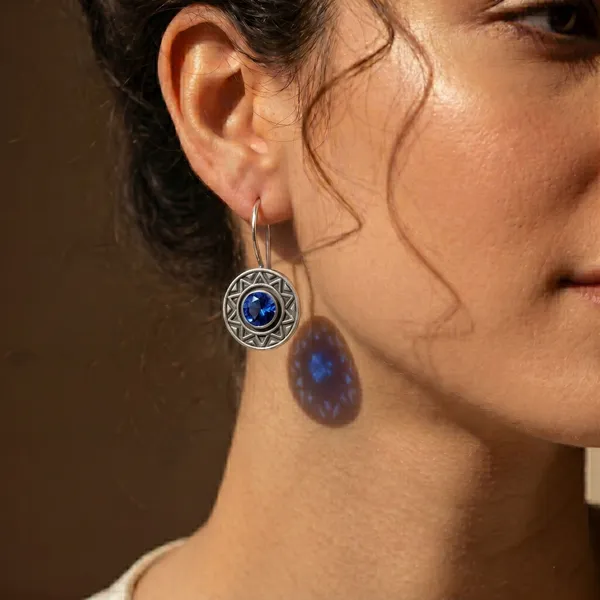 Blue_Brass_Geometric_Stone_Oxidised_Dangle_Earrings_For_Women