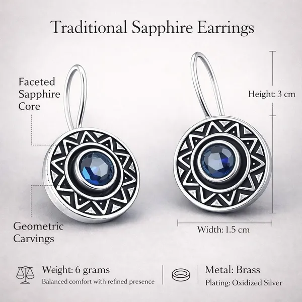 Blue_Brass_Geometric_Stone_Oxidised_Dangle_Earrings_For_Women