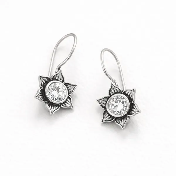 White_Stone_Brass_Oxidised_Floral_Star_Drop_Earrings_For_Women