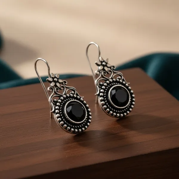 Black_Brass_Oxidised_Temple_Stone_Drop_Earrings_For_Women