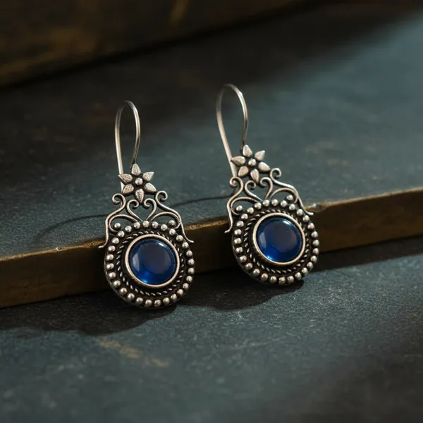 Blue_Brass_Oxidised_Temple_Stone_Drop_Earrings_For_Women