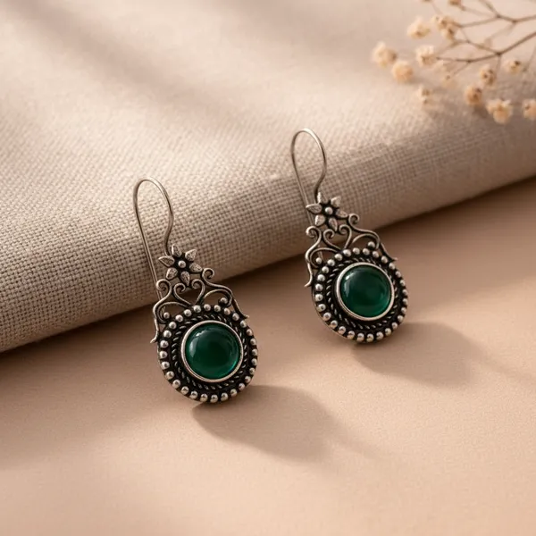 Green_Stone_Brass_Oxidised_Temple_Drop_Earrings_For_Women