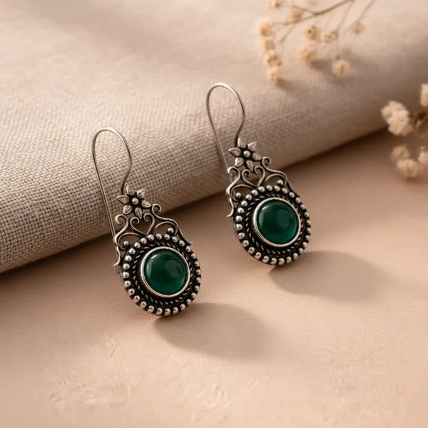 Green_Stone_Brass_Oxidised_Temple_Drop_Earrings_For_Women