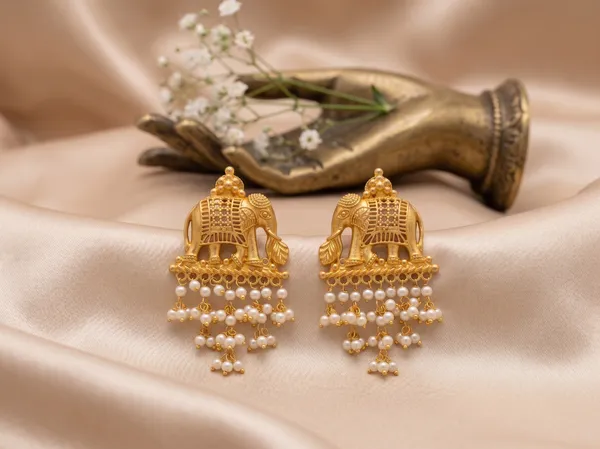 Gold_Plated_Elephant_Pearl_Jhumka_Earrings_for_Women_Traditional