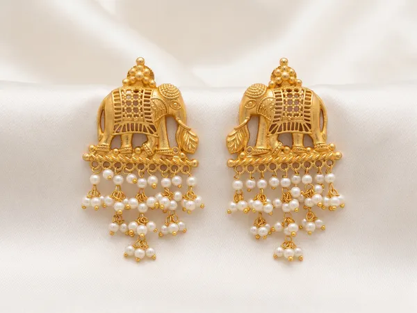 Gold_Plated_Elephant_Pearl_Jhumka_Earrings_for_Women_Traditional