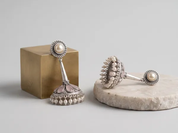 Oxidised_Pearl_Jhumka_Earrings_for_Women_Pink_Stone_Traditional