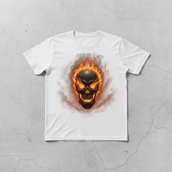 Flaming_Skull_Graphic_T-Shirt_-_White_Cotton_Tee_With_Fire_Design