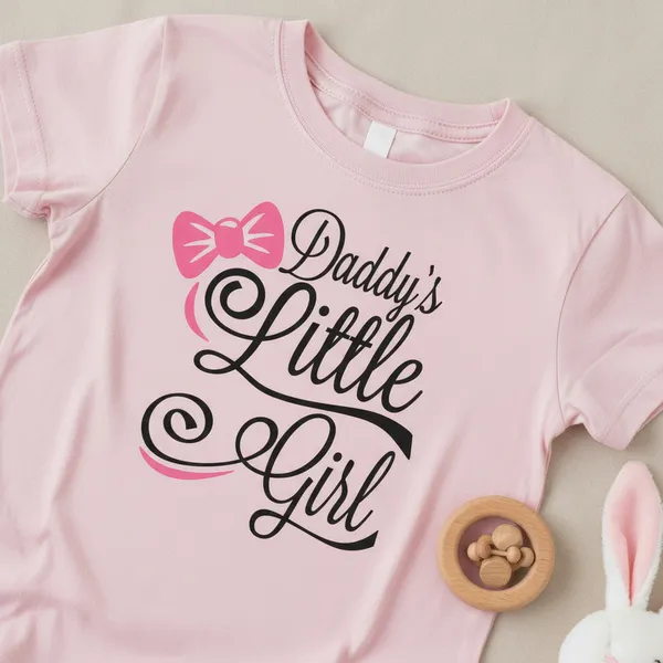 Daddy'S_Little_Girl_Printed_Pink_T-Shirt_For_Kids