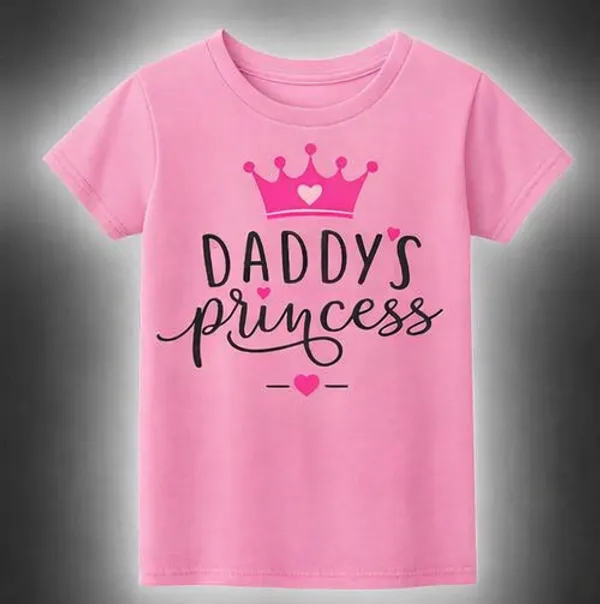 Daddy'S_Princess_Pink_Cotton_T-Shirt_For_Girls