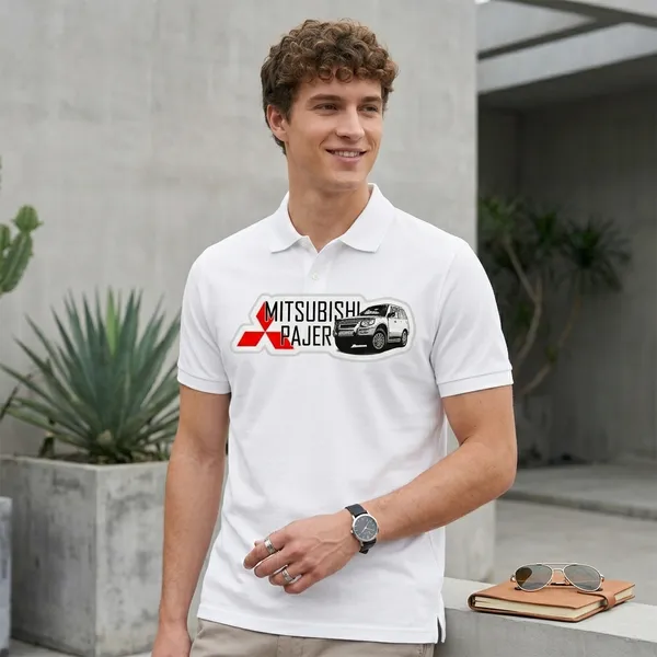 Mitsubishi_Pajero_White_Polo_T-Shirt