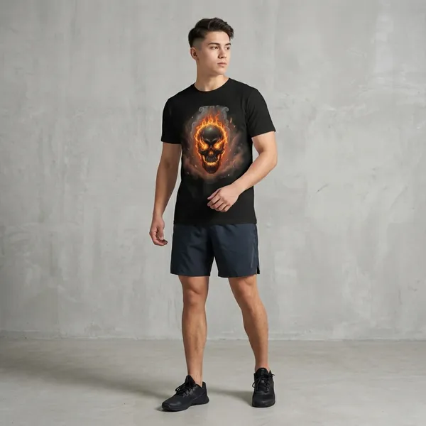 Flaming_Skull_Black_T-Shirt
