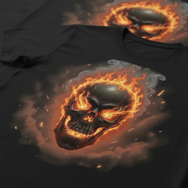 Flaming_Skull_Black_T-Shirt