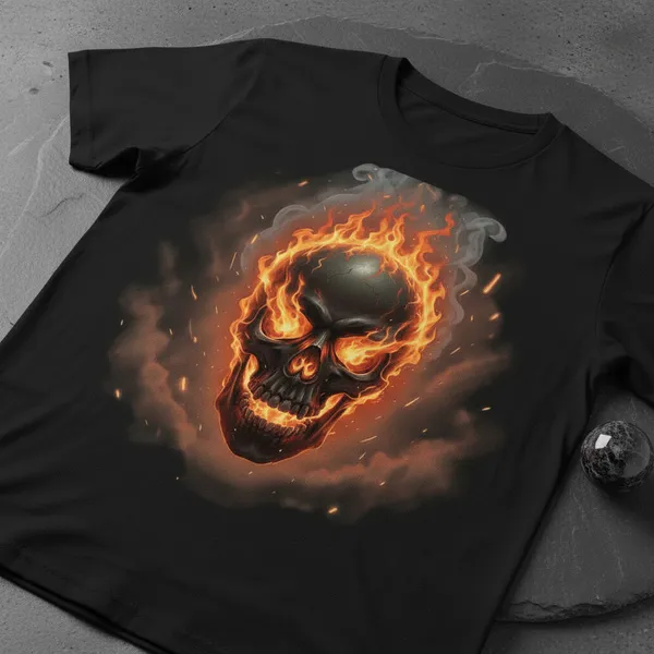 Flaming_Skull_Black_T-Shirt