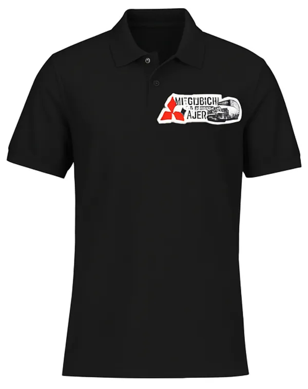 Mitsubishi_Ajen_Vintage_Logo_Black_Polo_T-Shirt