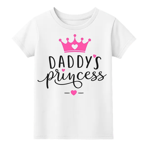 Daddy'S_Princess_White_T-Shirt_For_Girls