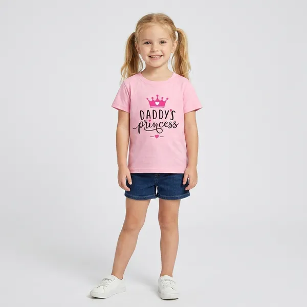 Daddy'S_Princess_Pink_Cotton_T-Shirt_For_Girls