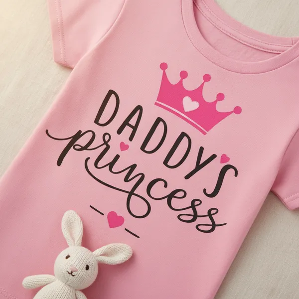 Daddy'S_Princess_Pink_Cotton_T-Shirt_For_Girls