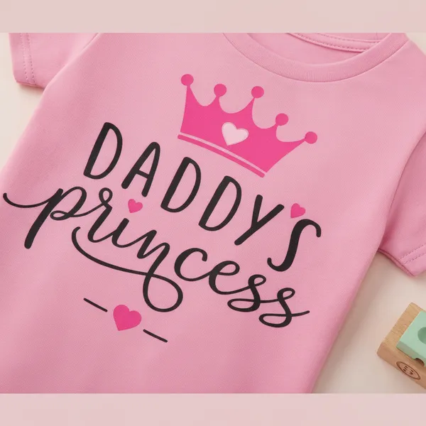 Daddy'S_Princess_Pink_Cotton_T-Shirt_For_Girls