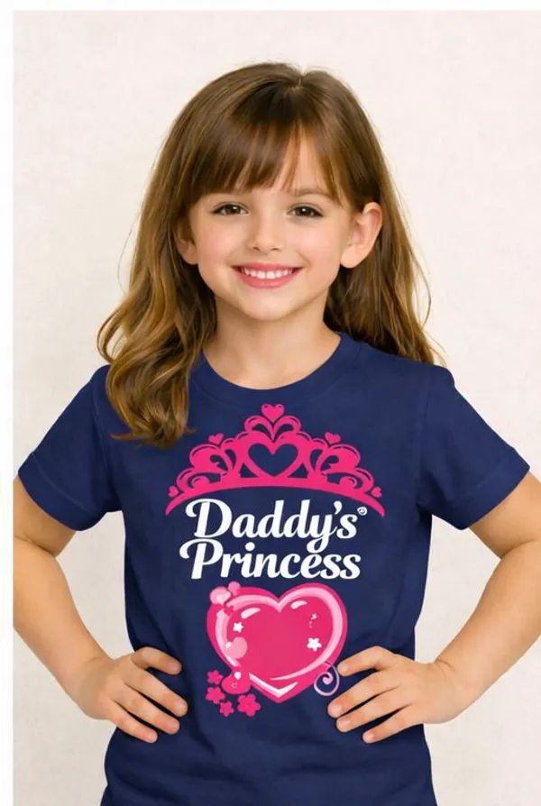 Daddy'S_Princess_T-Shirt_For_Girls_With_Pink_Crown_Design