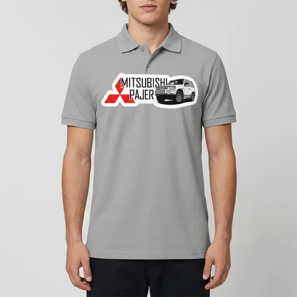 Mitsubishi_Pajero_Graphic_Print_Grey_Polo_T-Shirt