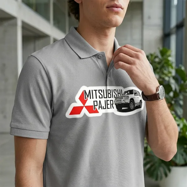 Mitsubishi_Pajero_Graphic_Print_Grey_Polo_T-Shirt