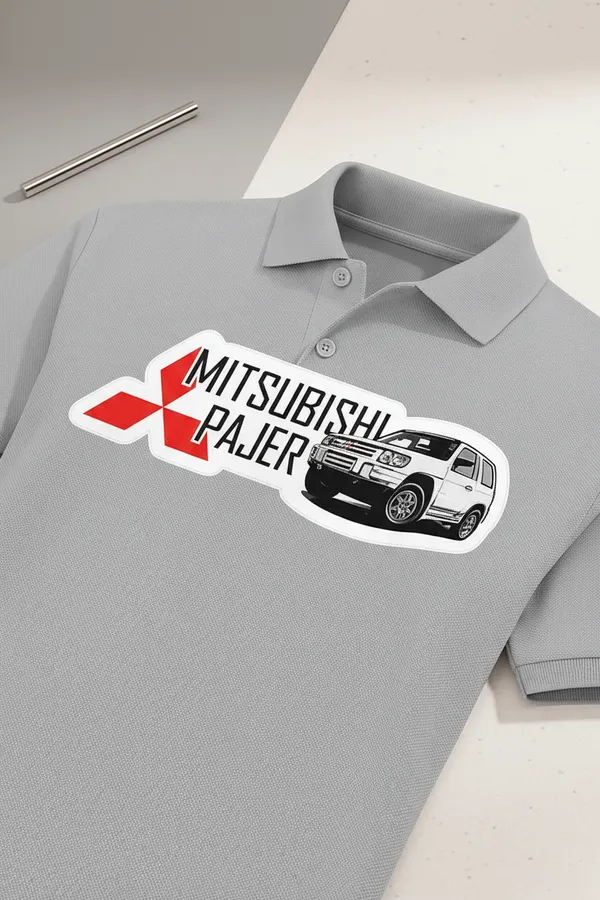 Mitsubishi_Pajero_Graphic_Print_Grey_Polo_T-Shirt