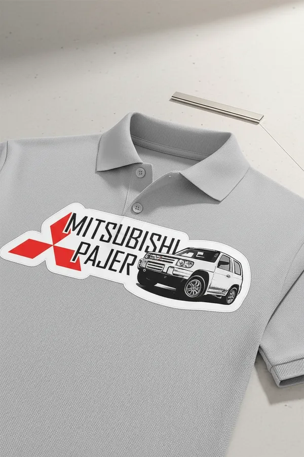 Mitsubishi_Pajero_Graphic_Print_Grey_Polo_T-Shirt