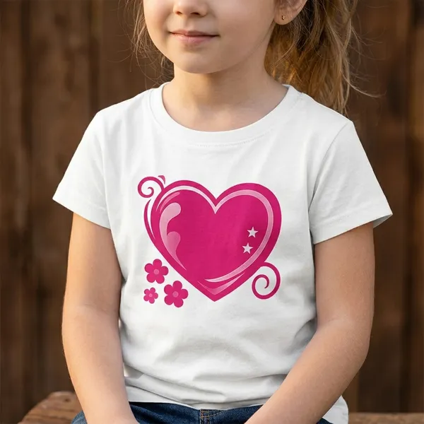 Daddy'S_Princess_Girls_White_Graphic_T-Shirt_With_Pink_Crown_And_Heart_Design
