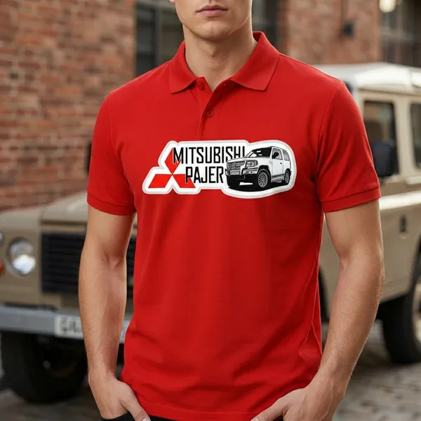 Mitsubishi_Pajero_Graphic_Red_Polo_T-Shirt