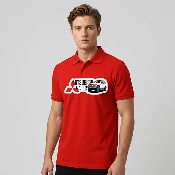 Mitsubishi_Pajero_Graphic_Red_Polo_T-Shirt
