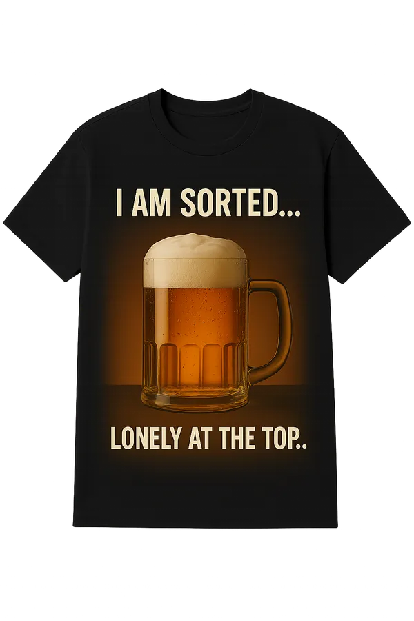 I_Am_Sorted_Lonely_At_The_Top_Beer_Graphic_T-Shirt