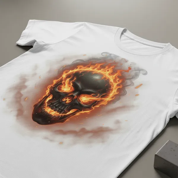 Flaming_Skull_Graphic_T-Shirt_-_White_Cotton_Tee_With_Fire_Design